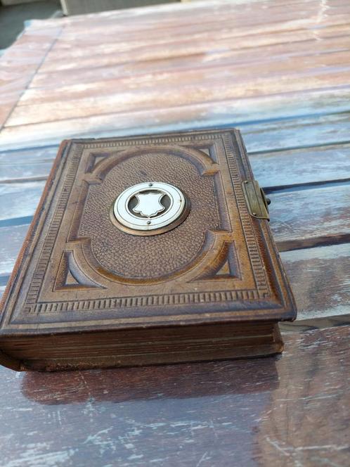 Antiek Fotoalbum met Leren Omslag, Antiek en Kunst, Antiek | Boeken en Bijbels, Ophalen of Verzenden