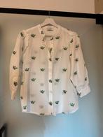 Witte blouse met bloemen - maat M, Ophalen of Verzenden, Zo goed als nieuw, Maat 38/40 (M), Wit