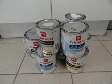 PARTIJ TRIMETAL WATERGEDRAGEN VERF EN LAK DIVERSE KLEUREN beschikbaar voor biedingen