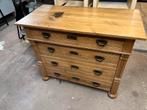 Antieke grenen ladekast - 105x52x85H, Ophalen, 1025xe, 50 tot 100 cm, Zo goed als nieuw