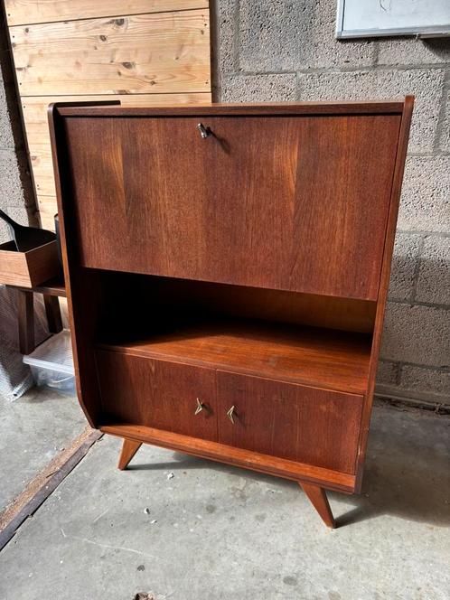 Vintage Secretaire Wandkast werkplek jaren 60, Huis en Inrichting, Kasten | Secretaires, Gebruikt, Ophalen