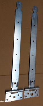 Set van 2 ijzeren scharnieren, kruishengen voor tuinpoort, Ophalen of Verzenden, Gebruikt, IJzer, Scharnier