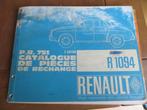 Onderdelecatalogus/boek Renault Dauphine R 1094 1964, Auto diversen, Ophalen of Verzenden