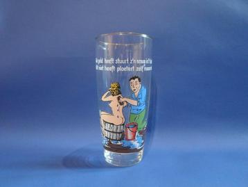 Vintage Glas Gouden Rand Vrouw in Bad beschikbaar voor biedingen