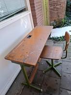 Schoolbank (2 personen) met stoel, Ophalen, Gebruikt, Tafel(s) en Stoel(en)
