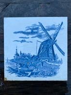 Oude delfts blauwe tegel met molen, Antiek en Kunst, Ophalen of Verzenden