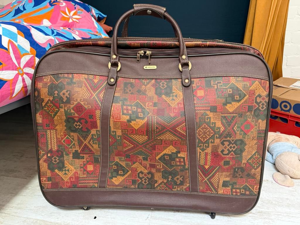 Vintage samsonite koffer met wieltjes, Ophalen of Verzenden, Gebruikt, Hard kunststof, Wieltjes