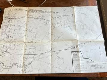 Grote kaart inval Belgïe route 253 ID Duits mei 1940 beschikbaar voor biedingen