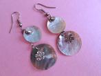 jwg Vintage 90s parelmoer strass oorbellen grijs zilver klr, Verzenden, Overige materialen, Oorbellen