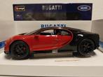Bugatti Chiron rood of blauw Bburago metal 1:18 KRD, Hobby en Vrije tijd, Modelauto's | 1:18, Ophalen of Verzenden, Zo goed als nieuw