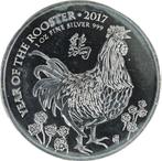 1 oz / 2 Pounds 2017 Year of the Rooster aUNC, Ophalen of Verzenden, Overige landen, Losse munt, Zilver