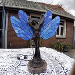 mooie lamp dame met vleugels en libelle s aan  marmeren voet, Ophalen
