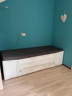 Leuke (puber) chill bank met grijs kussen en grote lade, Huis en Inrichting, Banken | Sofa's en Chaises Longues, Ophalen, Hout