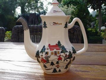 Masons mason christmas village kerst koffiepot beschikbaar voor biedingen