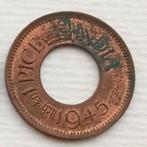 1 Pice 1945 Brits India Oude Munt Bombay Mumbai Engeland WO2, Ophalen of Verzenden, Azië
