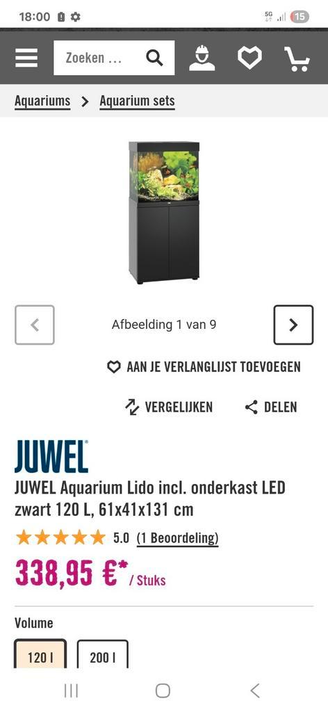 120 liter juwel aquarium wit, Dieren en Toebehoren, Vissen | Aquaria en Toebehoren, Zo goed als nieuw, Gevuld zoetwateraquarium