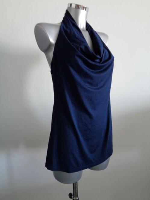 Monique Collignon waterval hals top - mt. 44 NIEUW kaartje, Kleding | Dames, Tops, Nieuw, Maat 42/44 (L), Blauw, Zonder mouw, Ophalen of Verzenden