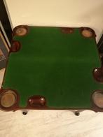 100 JAAR OUDE POKER/KAART TAFEL+ VILT INKLAPBAAR 74X74X72 CM, Ophalen