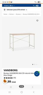 Bureau VANDBORG - Hout en Beige - JYSK, Ophalen, Zo goed als nieuw, Bureau