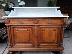 Antieke wastafel badkamermeubel marmer vintage kast eiken ou, Huis en Inrichting, Badkamer | Badkamermeubels, Ophalen of Verzenden