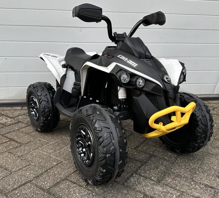 can-am Renegade 12v Quad wit –– Rubberband - BT - RADIO, Kinderen en Baby's, Speelgoed | Buiten | Accuvoertuigen, Nieuw, Ophalen of Verzenden