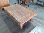 robuuste salontafel van oud hout, Huis en Inrichting, Tafels | Salontafels, 50 tot 100 cm, Minder dan 50 cm, 100 tot 150 cm, Gebruikt