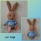 Nieuwe zelfgehaakte knuffels. Lief konijn. Blauw., Kinderen en Baby's, Speelgoed | Knuffels en Pluche, Ophalen of Verzenden, Zo goed als nieuw