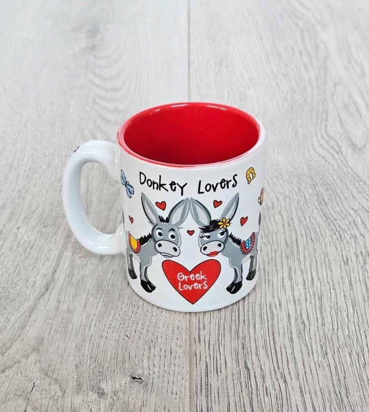 Espresso Mok met Ezel Design Griekenland Kopje Koffiemok, Huis en Inrichting, Keuken | Servies, Zo goed als nieuw, Kop(pen) en/of Schotel(s)