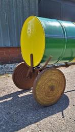 Antieke steekwagen, trek kar, trolley voor bv olie/wijnvat., Antiek en Kunst, Ophalen