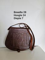 Handgemaakte Marokkaanse leren zadeltas - Bohemian Ibiza, Ophalen of Verzenden, Zo goed als nieuw, Bruin, Schoudertasje