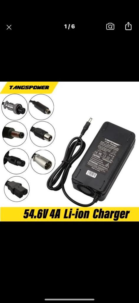 Oplader 24v 36v 48v 60v nieuw voor elektrische fiets lithium, Audio, Tv en Foto, Opladers, Zo goed als nieuw, Ophalen of Verzenden