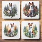 Basenji Bos onderzetters met houder, Ophalen of Verzenden, Nieuw, Glas of Kopje