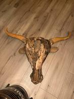 Houten Stierenkop Muurdecoratie, Huis en Inrichting, Woonaccessoires | Wanddecoraties, Ophalen, Zo goed als nieuw