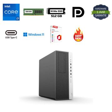 HP Elitedesk i7-7700 4.2GHz 32GB DDR4 512GB NVMe Office 2024 beschikbaar voor biedingen