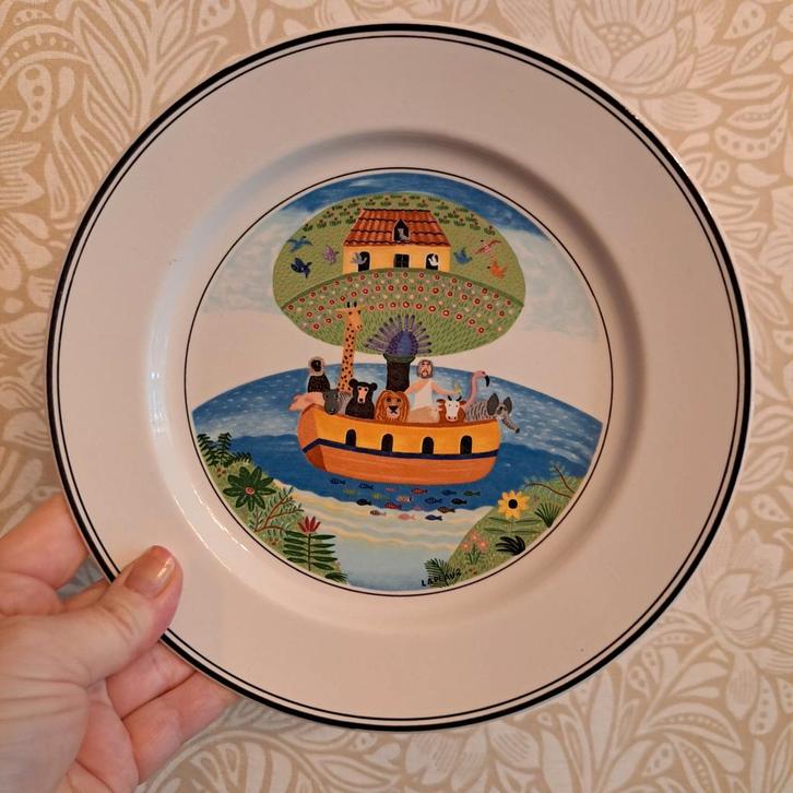 Villeroy & Boch Design Naif eetbord Ark van Noach, Kinderen en Baby's, Kraamcadeaus en Geboorteborden, Zo goed als nieuw, Kraamcadeau