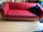 Rode leren Klippan bank, Huis en Inrichting, Ophalen, Gebruikt, 150 tot 200 cm, Driepersoons