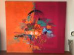 Kleurrijk schilderij, Antiek en Kunst, Kunst | Schilderijen | Modern, Ophalen of Verzenden