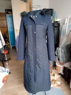 Zwarte winterjas met bontkraag - Maat S/M, Ophalen of Verzenden, Zo goed als nieuw, Maat 36 (S), Zwart