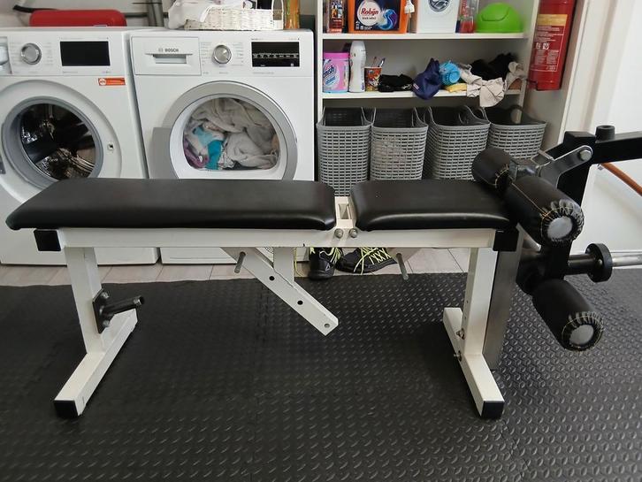 Verstelbare halterbank., Sport en Fitness, Fitnessapparatuur, Krachtstation, Armen, Borst, Ophalen