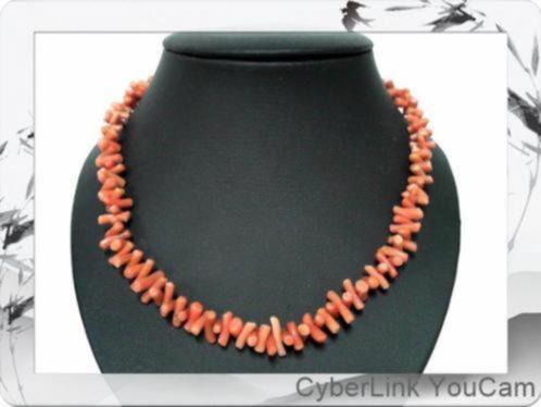16010 Prachtig Bloekoraal Collier 40 cm met 14K Gouden Slot, Sieraden, Tassen en Uiterlijk, Kettingen, Zo goed als nieuw, Goud