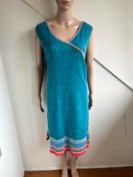 Ivko jurk maat 42/44 blauw turquoise roze, Maat 42/44 (L), Ophalen of Verzenden, Zo goed als nieuw, Onder de knie
