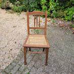 Brocante oude stoel eettafelstoel met gevlochten zitting, Ophalen