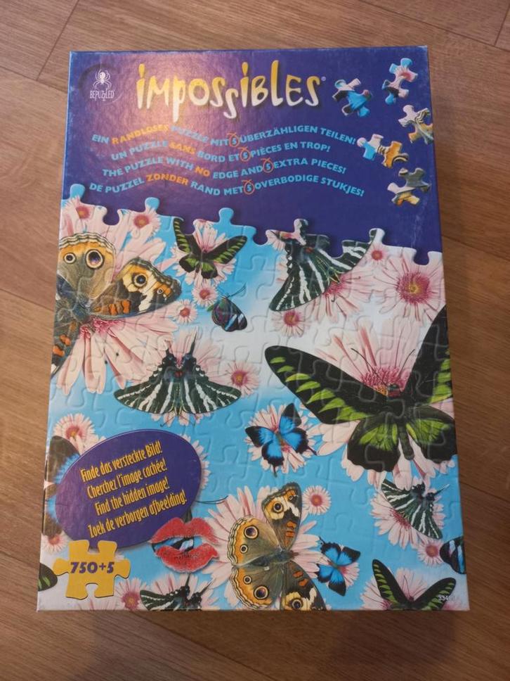 Impossibles puzzel 750 +5 stukjes vlinders, Hobby en Vrije tijd, Denksport en Puzzels, Zo goed als nieuw, Ophalen of Verzenden