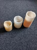 3 led kaarsen, verschillende afmetingen, Overige materialen, Crème, Ophalen of Verzenden, Zo goed als nieuw