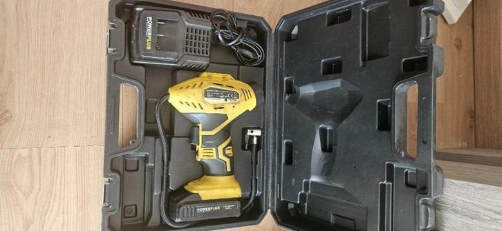 Powerplus POWX1700 Accu Compressor 18Volt, Doe-het-zelf en Verbouw, Compressors, Gebruikt, 6 tot 10 bar, Mobiel, Ophalen of Verzenden