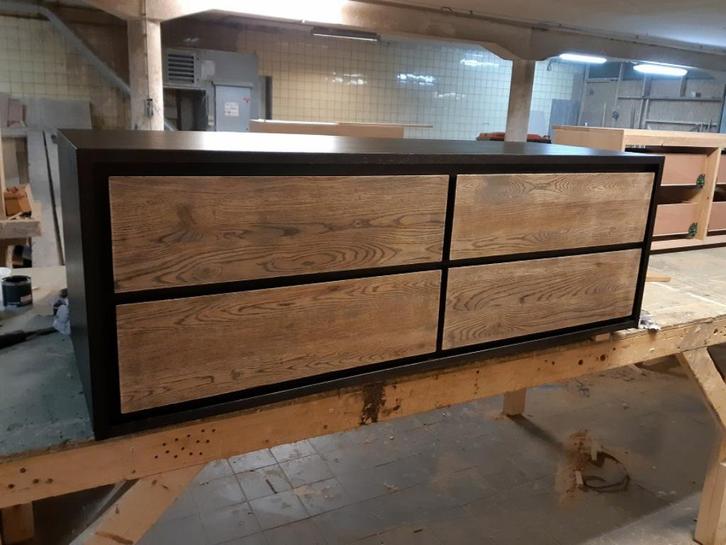 Zwarte badkamerkast Piet, Huis en Inrichting, Badkamer | Badkamermeubels, Zo goed als nieuw, Wastafelkast, Minder dan 100 cm, 100 tot 150 cm