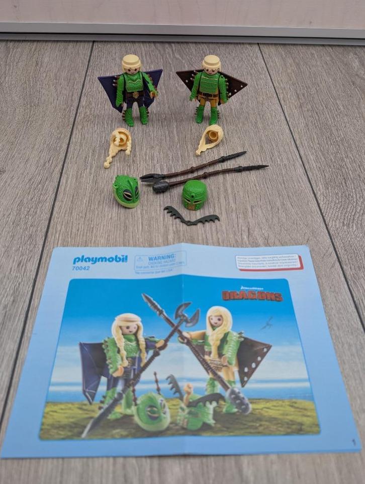 Playmobil Dragons Schorrie en Morrie in vliegpak - 70042, Kinderen en Baby's, Speelgoed | Playmobil, Zo goed als nieuw, Complete set
