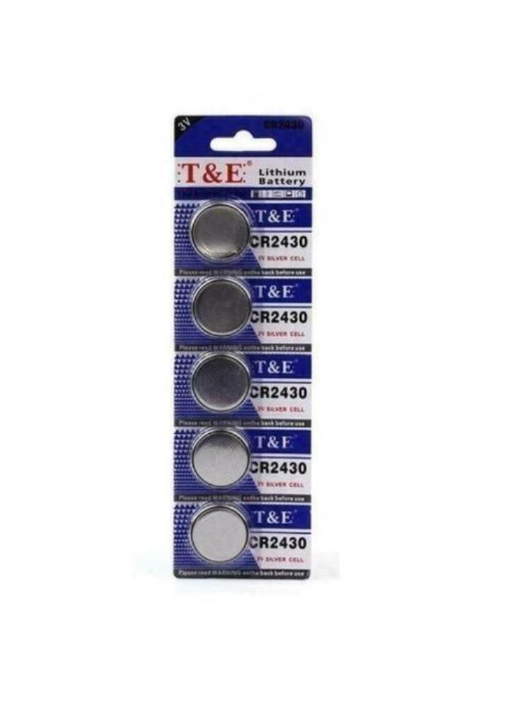 5 Stuks - T & E CR2430 Knoopcel Batterijen - Lithium -Silver, Audio, Tv en Foto, Accu's en Batterijen, Nieuw, Ophalen