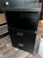 2x Nachtkastje Leenbakker Zwart 2 stuks, 1 Jaar oud, Huis en Inrichting, Ophalen, Minder dan 45 cm, Zo goed als nieuw, Minder dan 55 cm