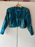 Jaren 80 retro jasje met schoudervulling, Ophalen of Verzenden, Zo goed als nieuw, Blauw